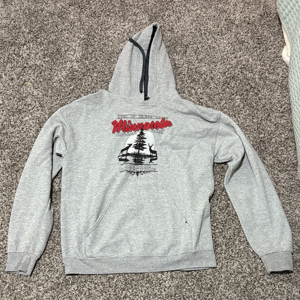 Gray Minnesota Graphic Hoodie